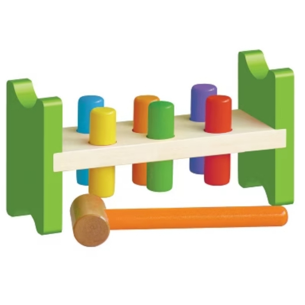 Itsy Tots Wooden Pound & Play With Hammer – 10 Pieces For Ages 18 M+